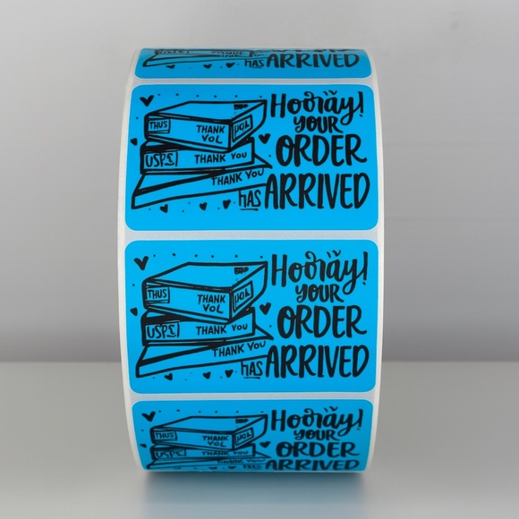 Hooray Your Order Has Arrived Stickers | Yellow Cute Packaging Labels - Picture 3 of 11